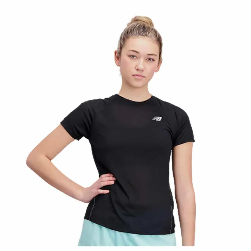 New Balance Women's Impact Run Short Sleeve Black-4